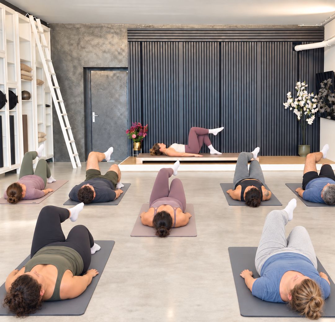Mat les in de matruimte van andNow pilates in Amsterdam